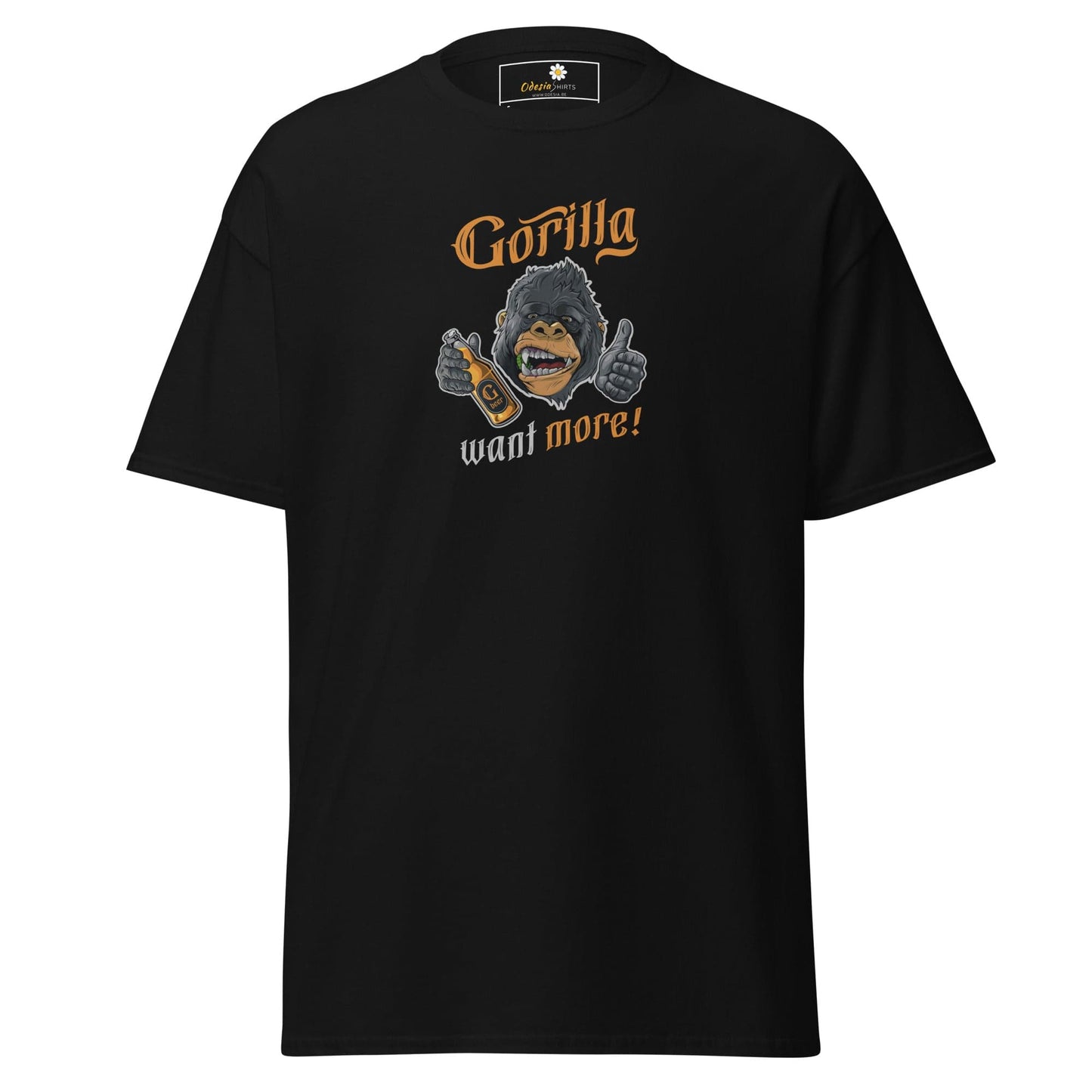 Unisex classic t-shirt - FUN WILD LIFE GORILLA WANT MORE - REGULAR - Black / S