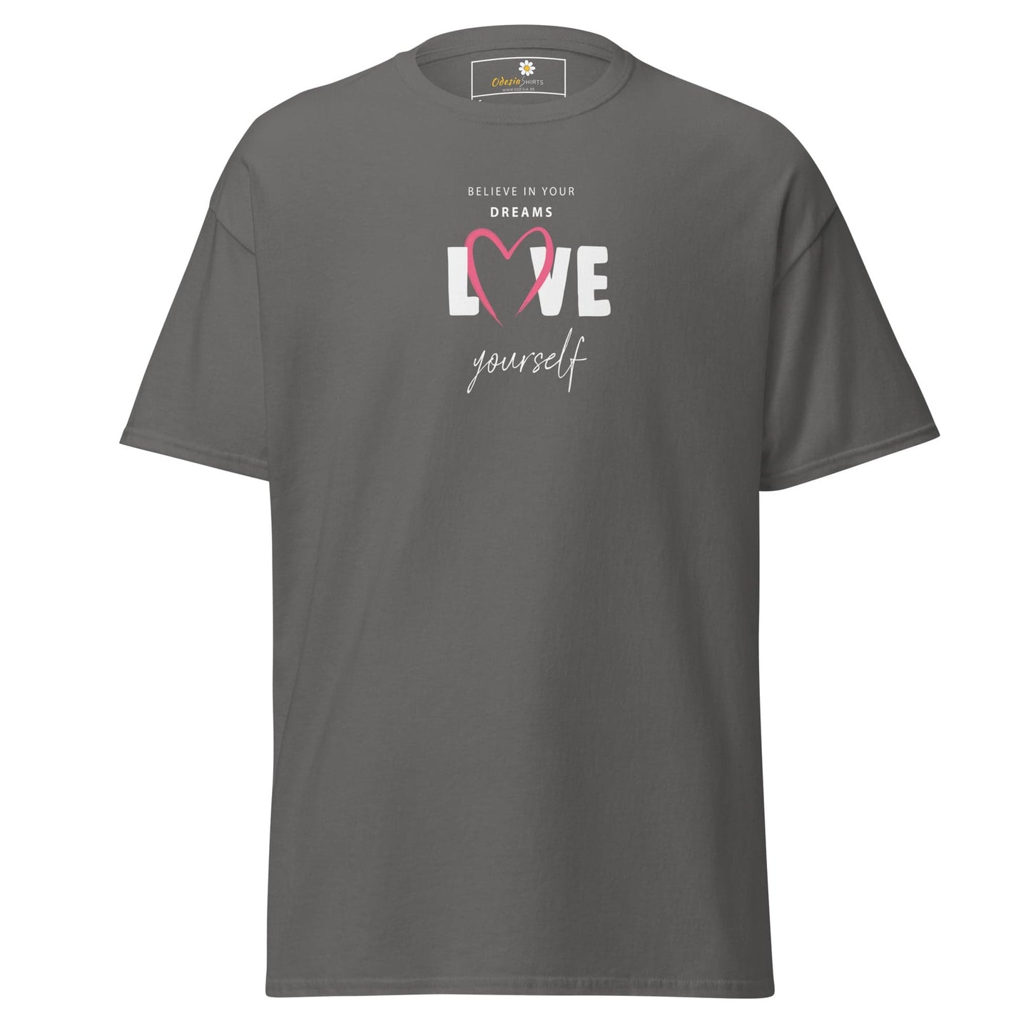Unisex classic tee - MISC BELIEVE DREAMS LOVE - REGULAR - Charcoal / S