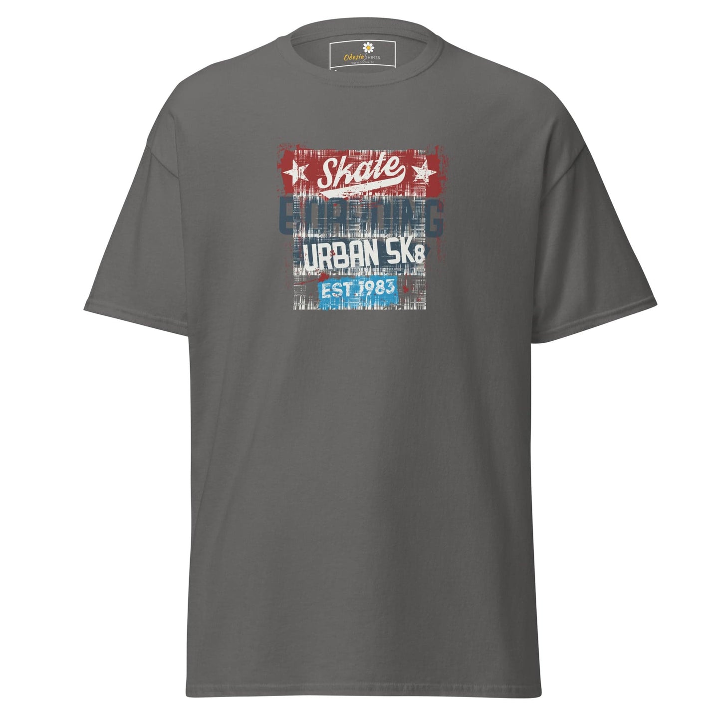Unisex classic t-shirt - URBAN SKATE - REGULAR - Charcoal / S