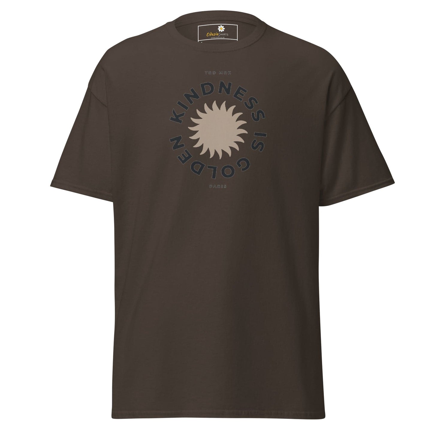 Unisex classic t-shirt - TEXT KINDNESS IS GOLDEN - REGULAR - Dark Chocolate / S