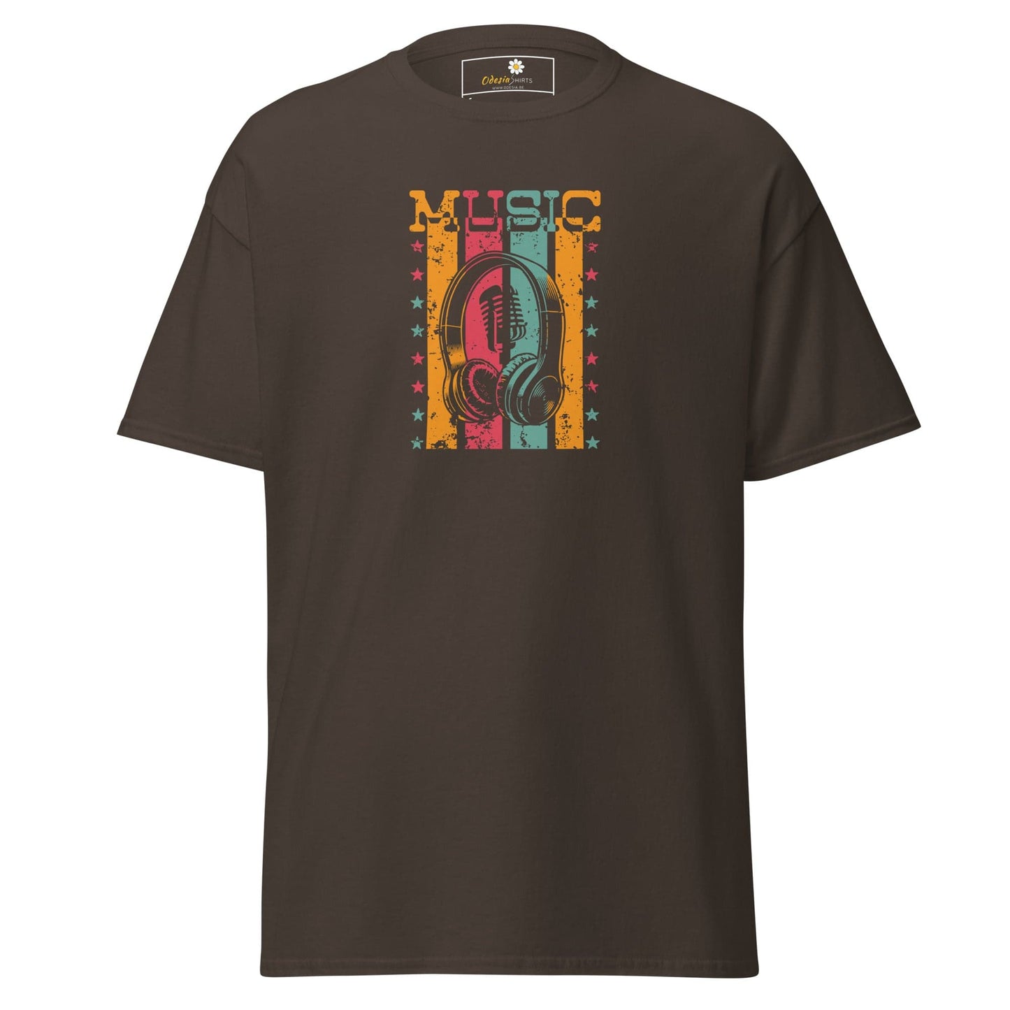 Unisex classic tee - MUSIC MICROPHONE - REGULAR - Dark Chocolate / S