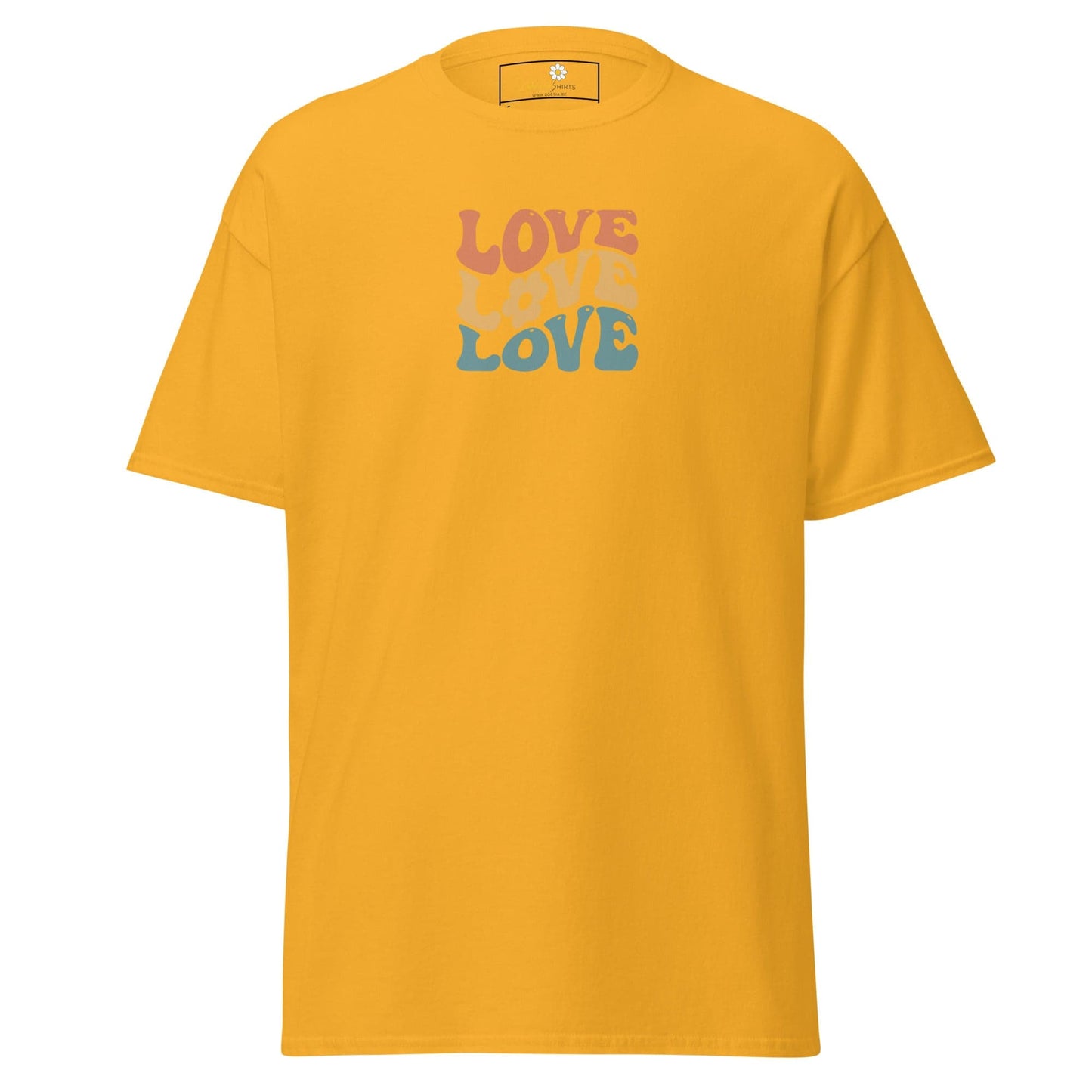 Unisex classic tee - TEXT POSITIVE LOVE LOVE LOVE - REGULAR - Gold / S