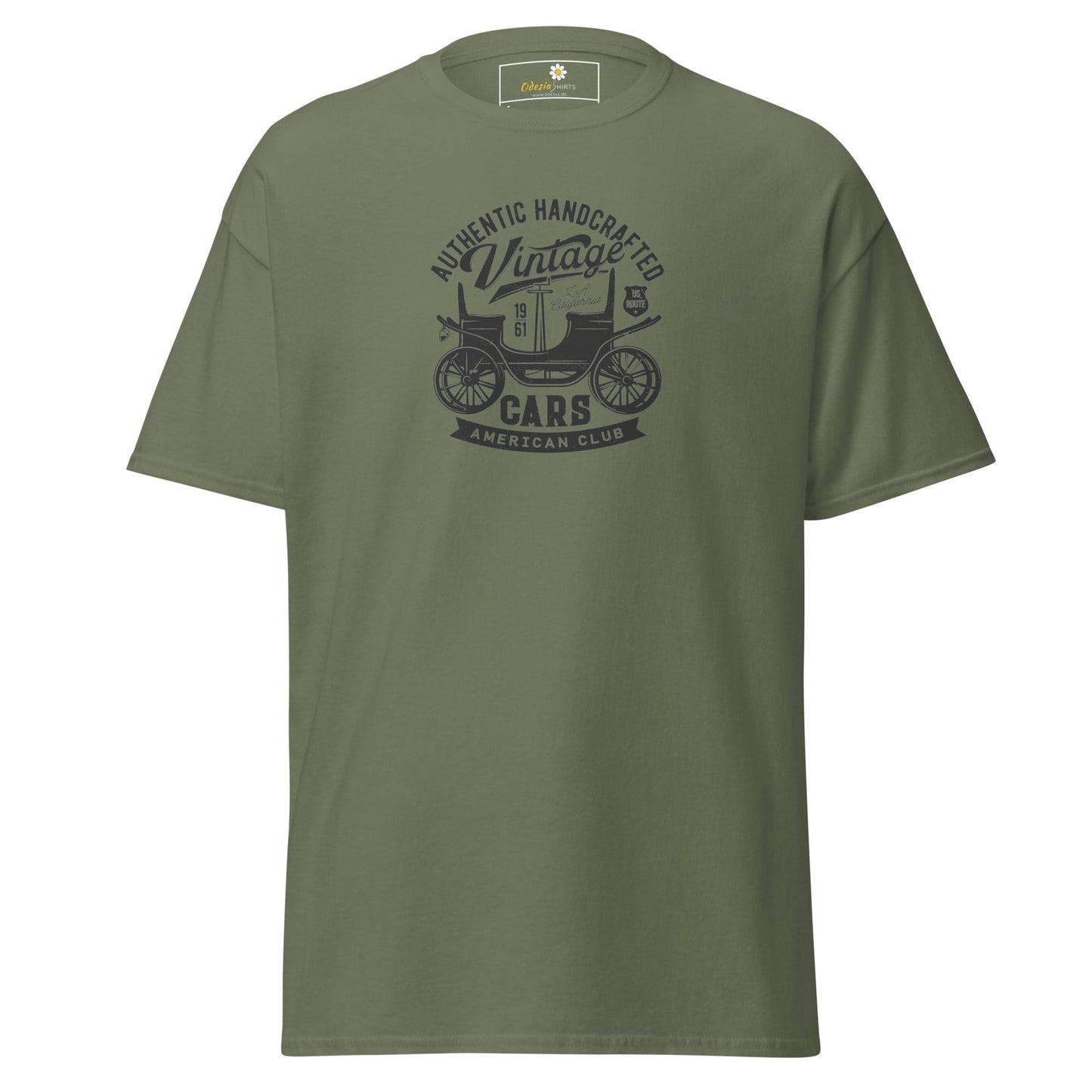 Unisex classic t-shirt - VINTAGE OLD CAR - REGULAR - Military Green / S