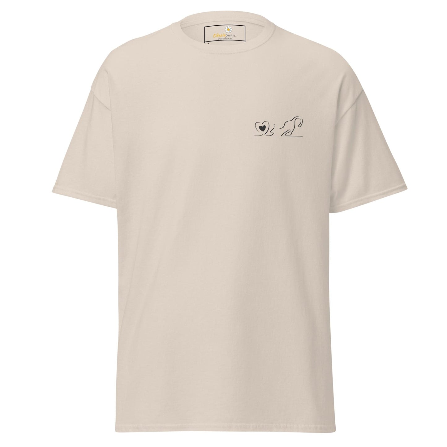 Unisex classic tee - ANIMALS LOVE CAT POCKET - REGULAR - Natural / S