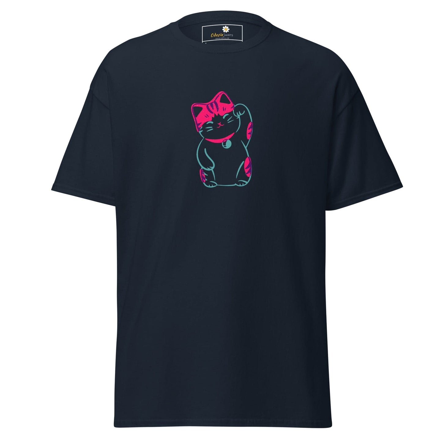 Unisex classic tee - ANIMALS SPIRITUAL LUCKY CAT 2 - REGULAR - Navy / S
