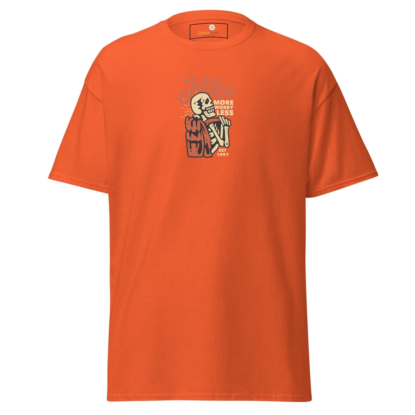 Unisex classic tee - SKULL SPORT HIKE MORE - REGULAR - Orange / S