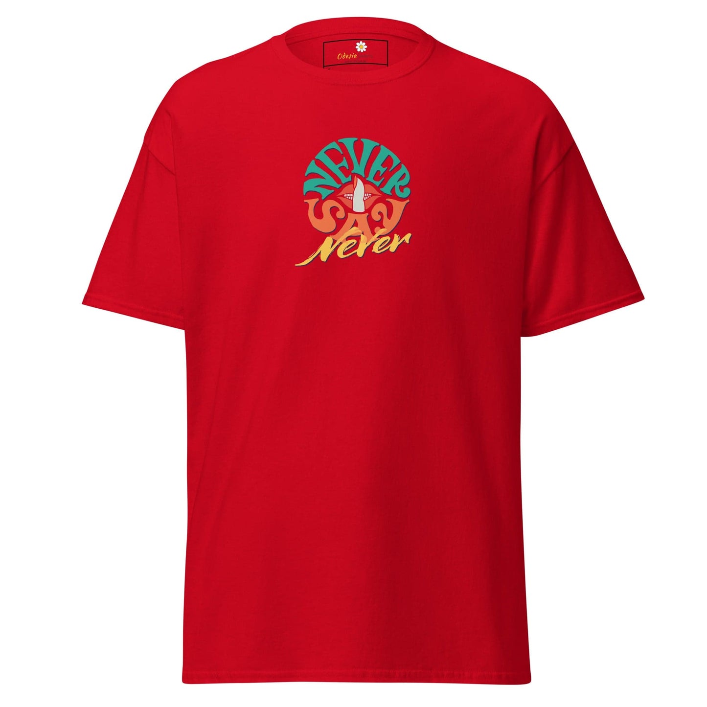 Unisex classic t-shirt - TEXT NEVER SAY NEVER - REGULAR - Red / S