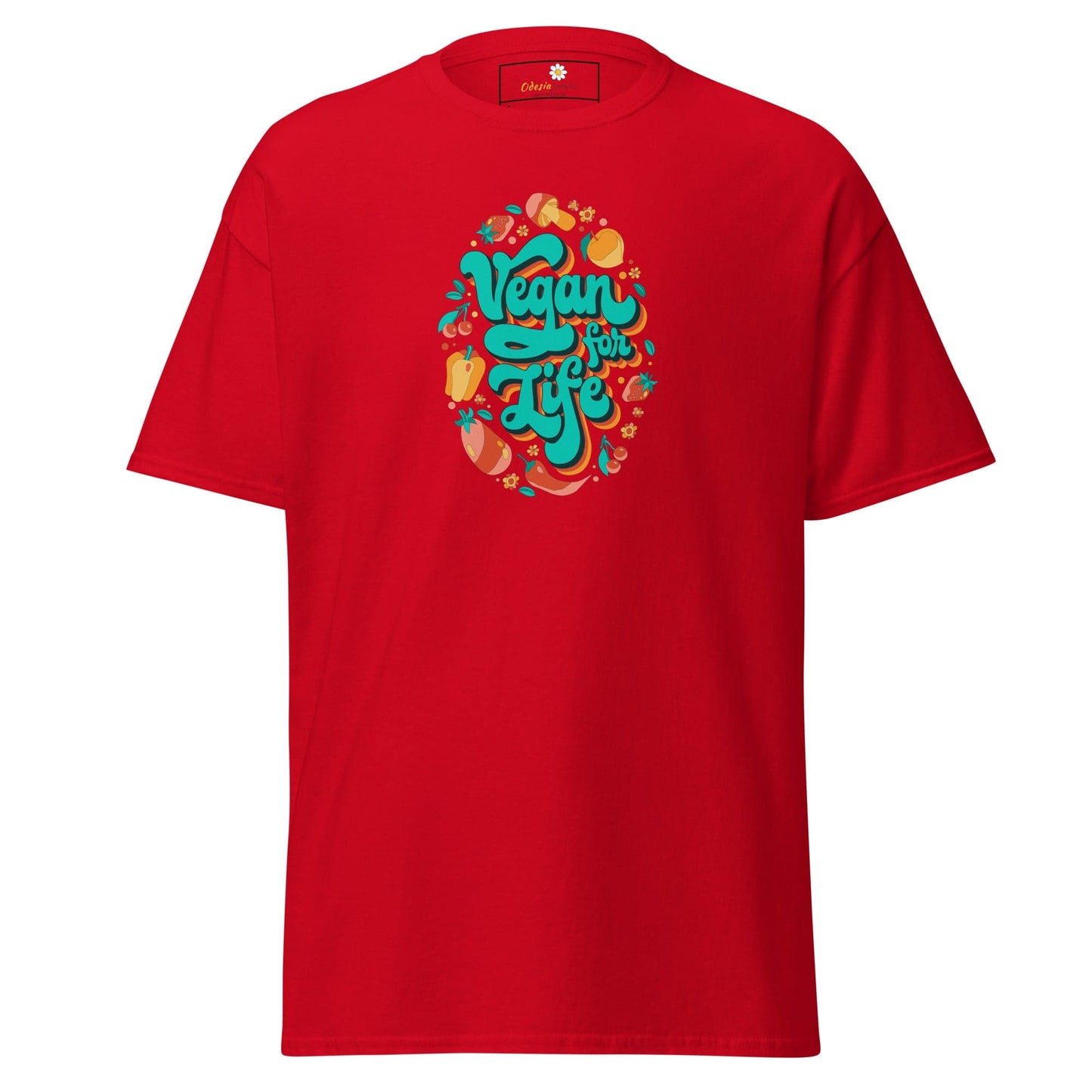 Unisex classic t-shirt - VEGAN FOR LIFE - REGULAR - Red / S