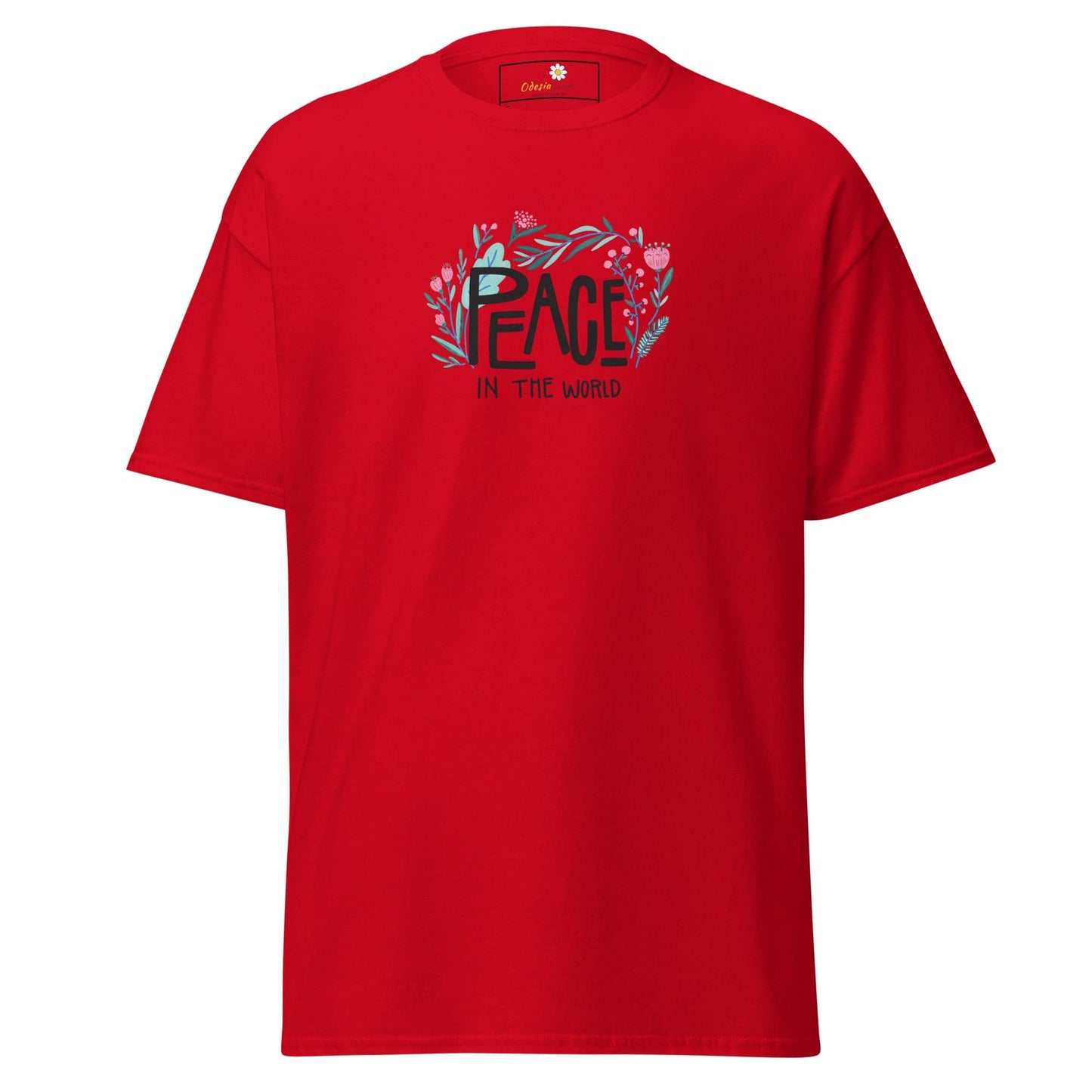 Unisex classic tee - POSITIVE TEXT PEACE IN THE WORLD - REGULAR - Red / S