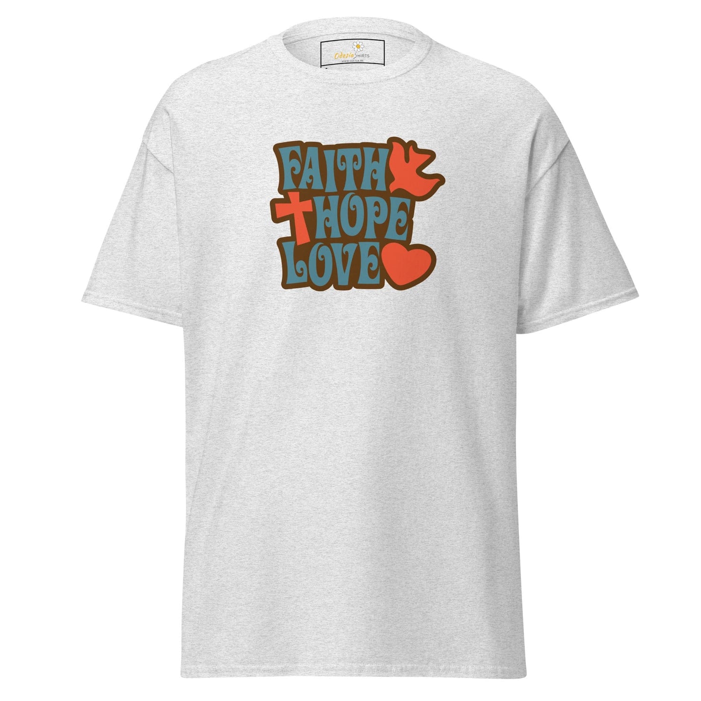 Unisex classic t-shirt - SPIRITUAL FAITH HOPE LOVE - REGULAR - Ash / S