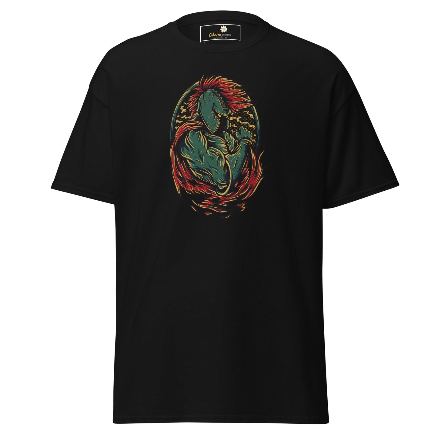 Black graphic T-shirt displayed in T-SHIRT DESIGN TEE for Men and Women sizes S to XL