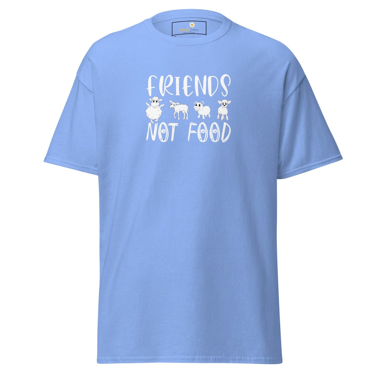 Unisex classic t-shirt - VEGAN ANIMALS FRIENDS NOT FOOD - REGULAR - Carolina Blue / S
