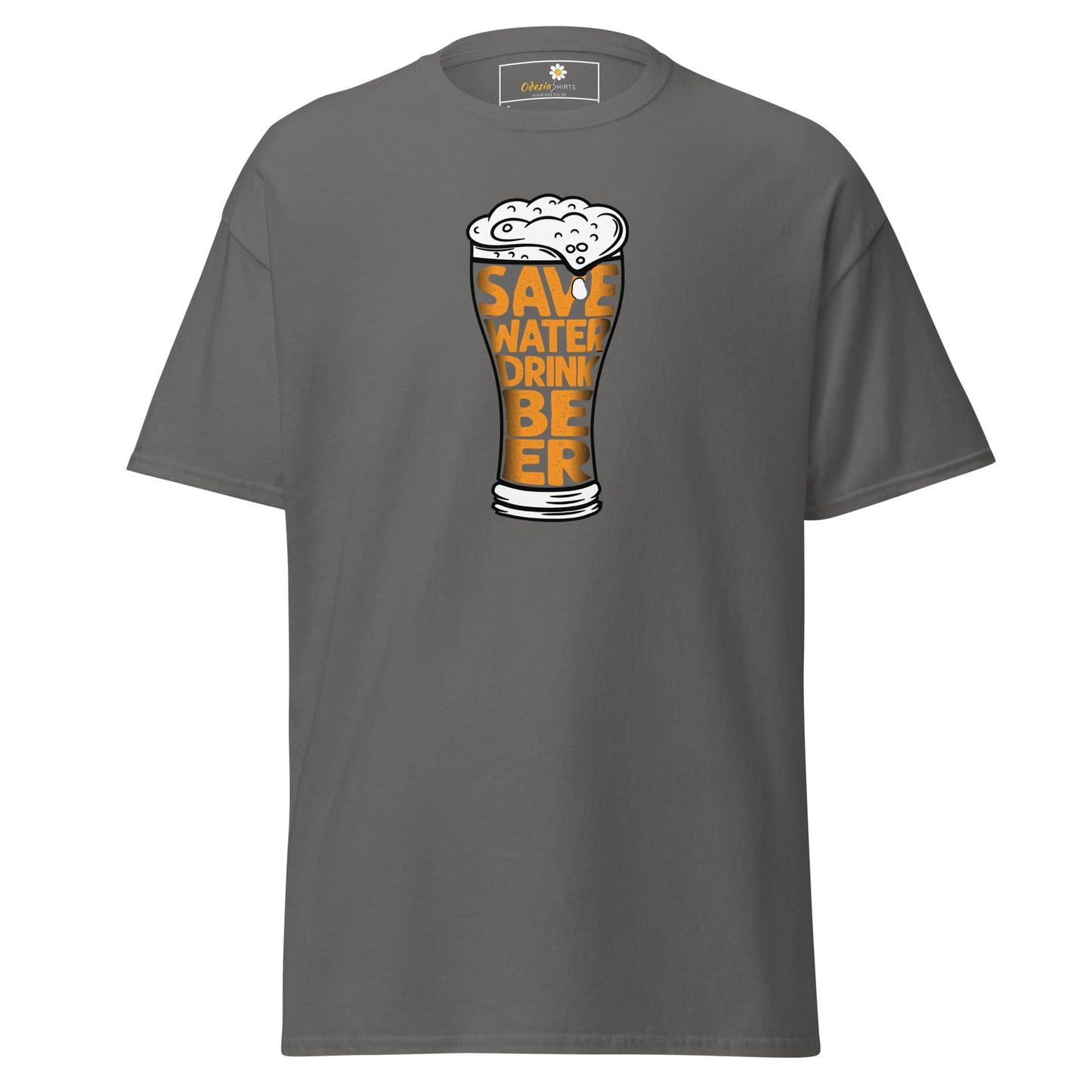 Unisex classic t-shirt - FUN SAVE WATER DRINK BEER - REGULAR - Charcoal / S