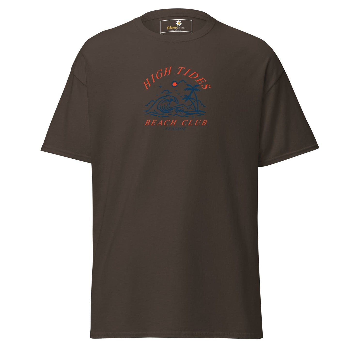 Unisex classic t-shirt - SUMMER HIGH TIDES BEACH CLUB - REGULAR - Dark Chocolate / S