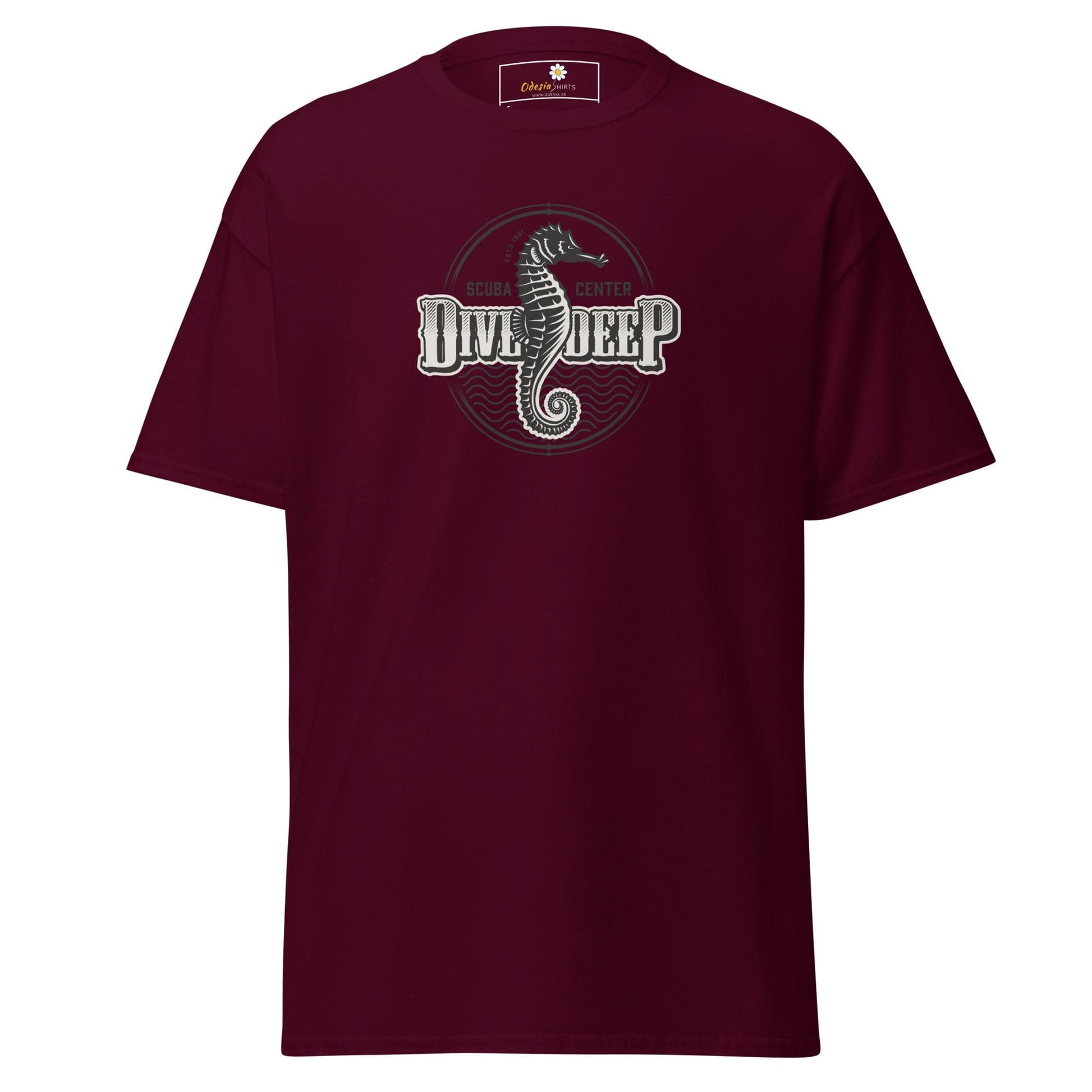 Unisex classic t-shirt - SEALIFE SEA HORSE DIVE DEEP - REGULAR - Maroon / S