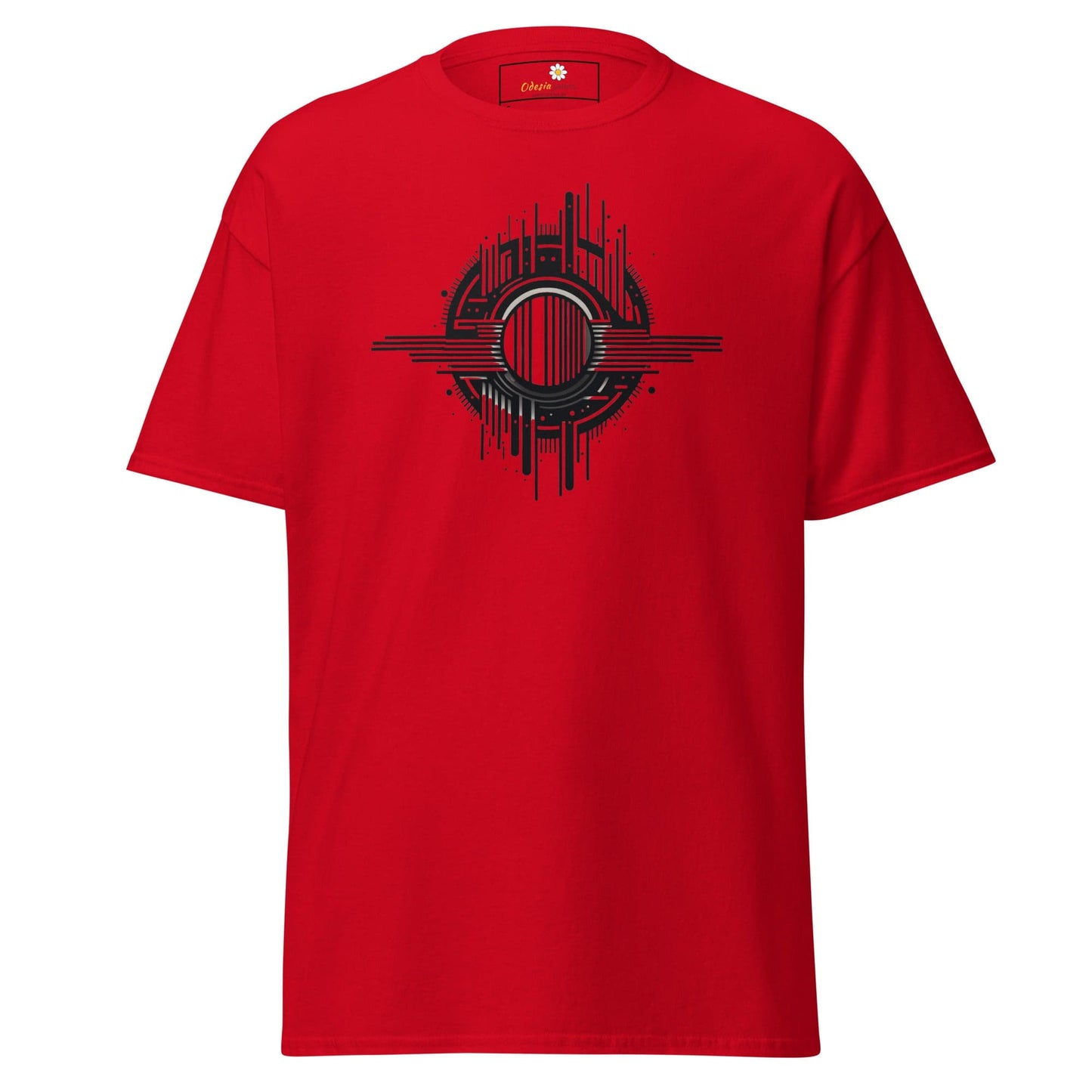 Unisex classic t-shirt - ABSTRACT SPHERE LINES - REGULAR - Red / S