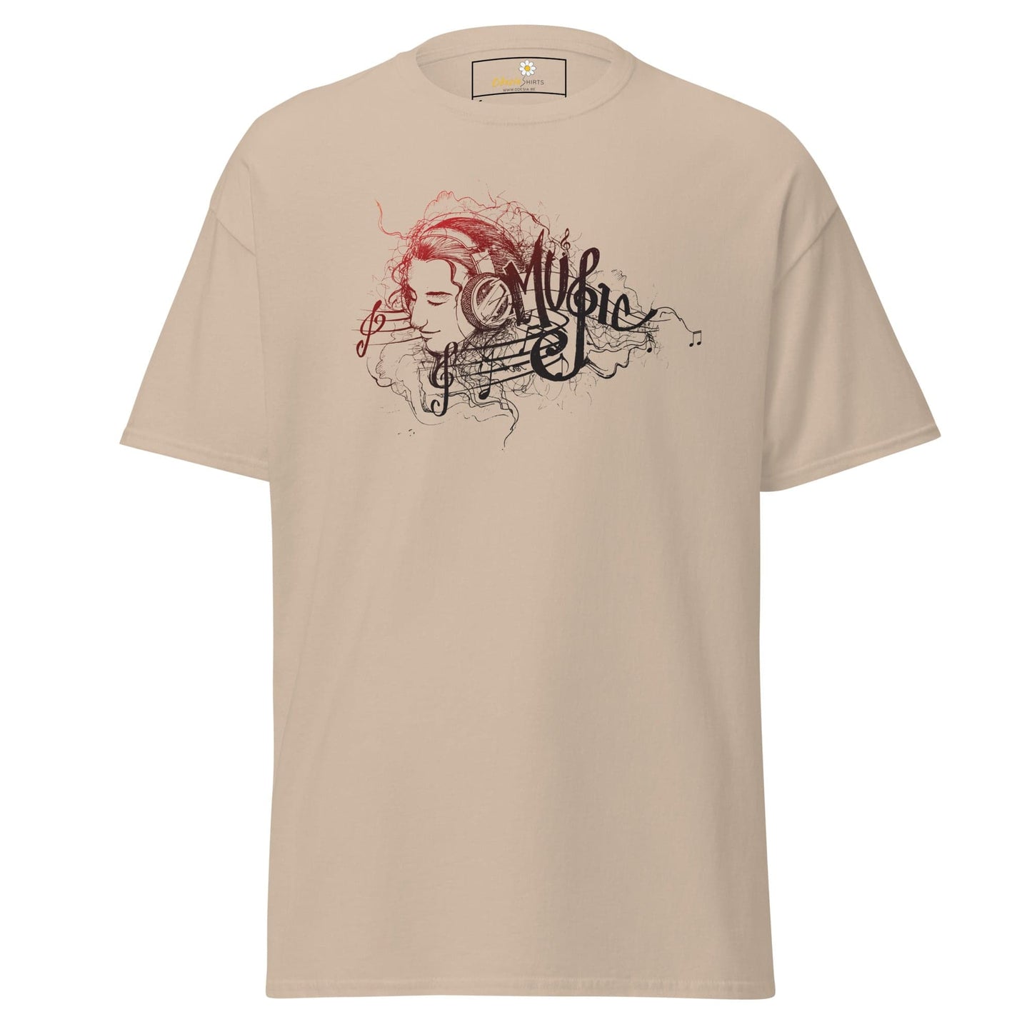 Unisex classic t-shirt - MUSIC GIRL HEADPHONE - REGULAR - Sand / S