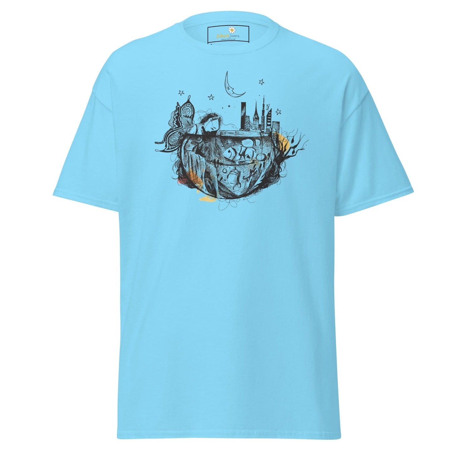 Unisex classic t-shirt - FANTASY GIRL FISHBOWL - REGULAR - Sky / S